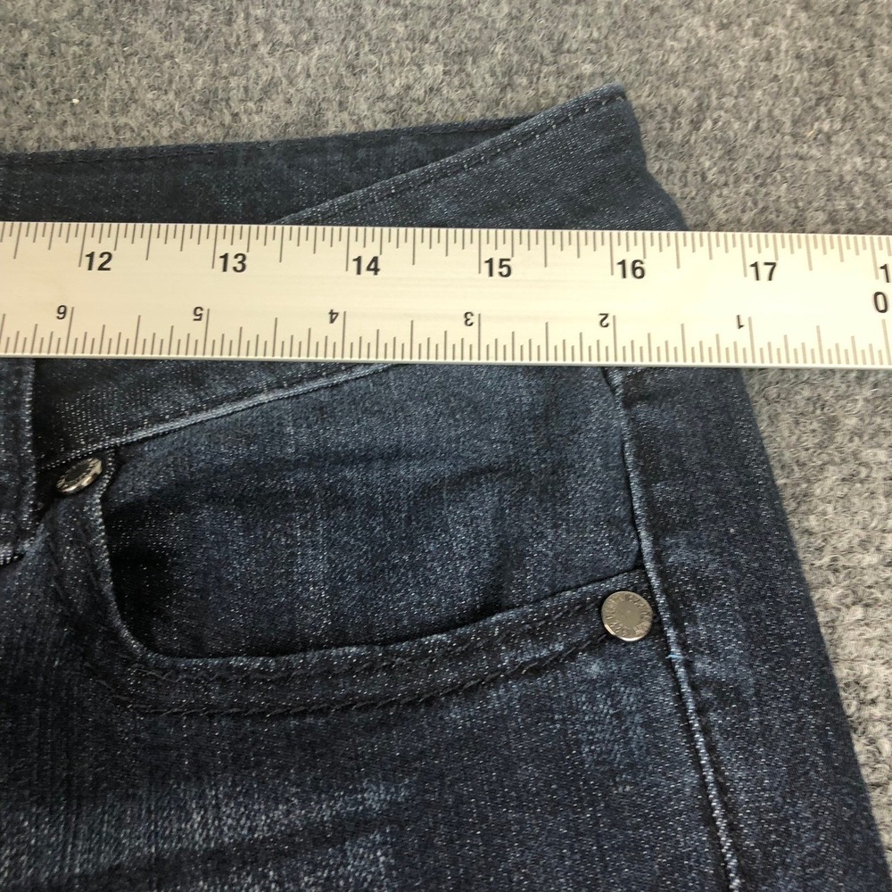 1822 Denim Flare Jeans Dark Wash Whiskered Wide Leg Womens Size 12/31 32x32 - Picture 4 of 13